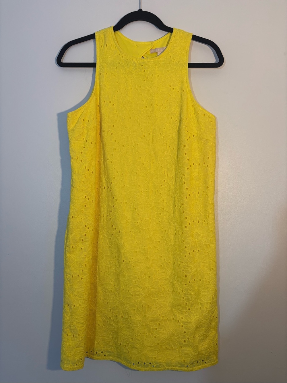 Sleeveless Eyelet Midi Dress in Bright Yellow